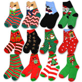 TeeHee Christmas 12-Pack Cotton Socks, Gift Box for Kids (Christmas)
